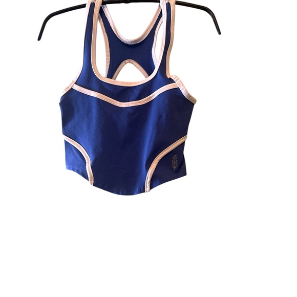 FP Movement by Free People Tops - Free People FP Movement Athletic Tank Top Blue White M/L Pullover Workout Crop